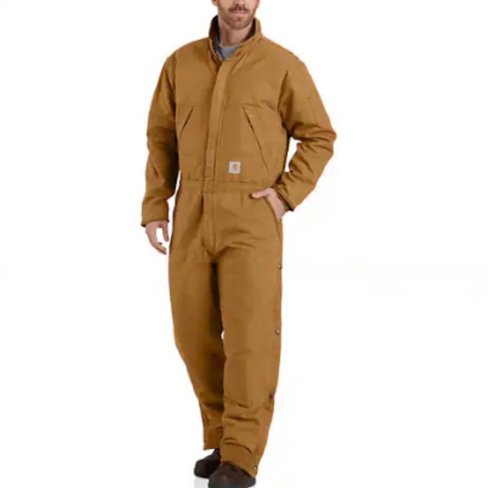 NEW Carhartt Men 3XL Washed Duck Insulated Coverall Brown OX4396-M Loose Fit